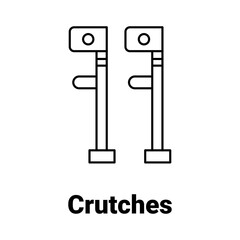 Crutches Vector Icon

