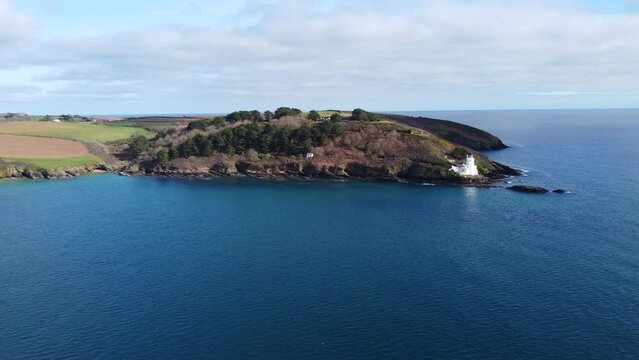St Antonys head cornwall england uk from the air drone aerial 