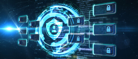 Cyber security data protection business technology privacy concept. 3d illustration