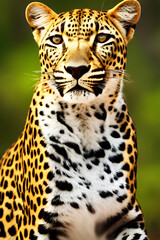 A portrait of a leopard. Generative AI