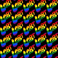 seamless pattern with colorful text LGBT