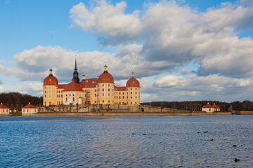 Schloss Moritzburg bei Dresden im Winter, Deutschland	
