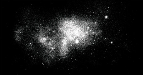 Fototapeta premium Cosmic illustration. Ink space background with stars