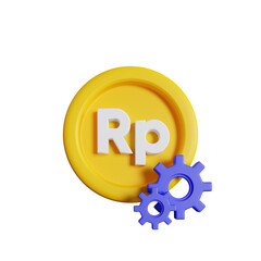 3d management Indonesian rupiah money