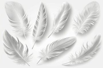 feather isolated on white , ai generated