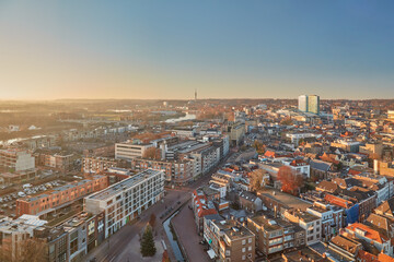 Fototapeta na wymiar Aerial afternoon view of the city center of Arnhem, The Netherlands