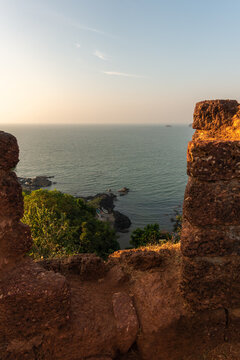 view of the coastline and seascape from Cabo de Rama fort