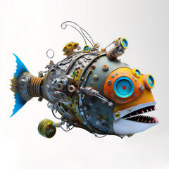 Simple yet elegant robotic fish illustration