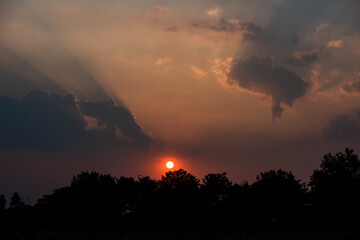 sunset in the city