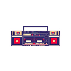 Vector image of a classic Boombox or Ghetto Blaster. Inspired by the JVC PC-W330 JW model in purple and red