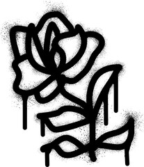 Rose flower graffiti with black spray paint © anakcikal978