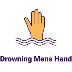 Drowning mens hand Vector Icon

