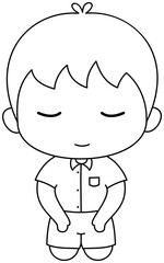 Cartoon Cute thai student