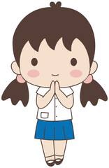 Cartoon Cute thai student