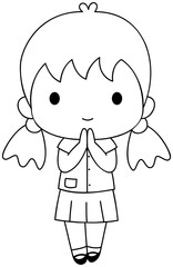 Cartoon Cute thai student