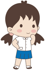 Cartoon Cute thai student
