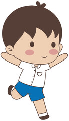 Cartoon Cute thai student