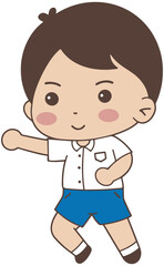 Cartoon Cute thai student