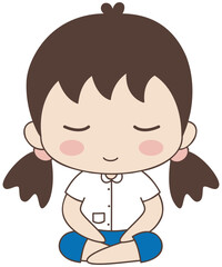 Cartoon Cute thai student