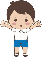 Cartoon Cute thai student