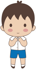 Cartoon Cute thai student