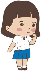 Cartoon Cute thai student