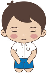 Obraz premium Cartoon Cute thai student
