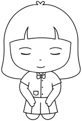 Cartoon Cute thai student