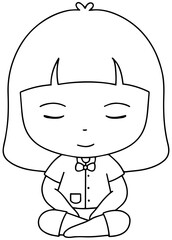 Cartoon Cute thai student