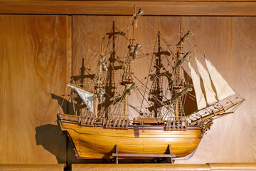 old wooden sailing ship model