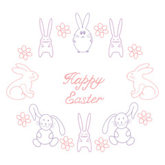 Easter greeting card design, greeting banner, poster template. Vector illustration on a white background