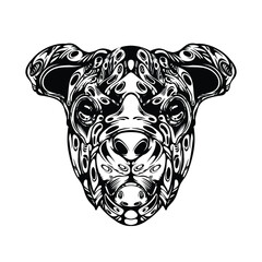 black and white tribal decorative dog pattern tattoo