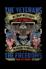 Fototapeta premium US veteran t-shirt design, 