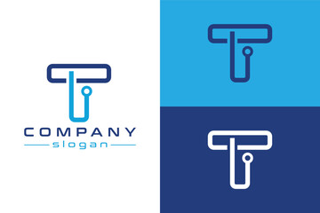 Letter T with line concept. Very suitable for symbol, logo, company name, brand name, personal name, icon and many more.