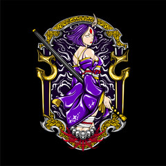 japanese goblin girl illustration