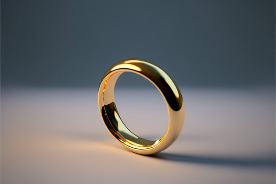 gold ring sitting on top of a table. generative ai.