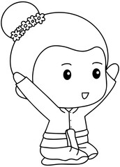 songkran festival tradition thailand cartoon Thailand