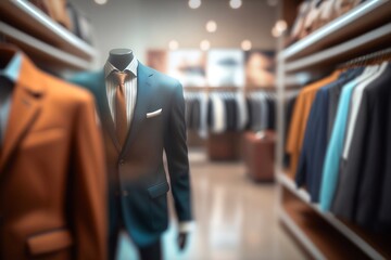 Modern and fashion clothes store. Generative AI