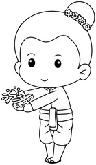 songkran festival tradition thailand cartoon Thailand