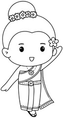 songkran festival tradition thailand cartoon Thailand