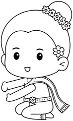 songkran festival tradition thailand cartoon Thailand
