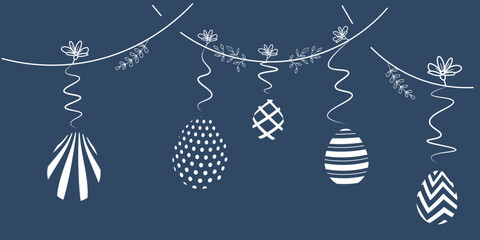 Abstract Easter eggs background with floral elementsAbstract Easter eggs background with floral elements