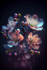 Obraz na płótnie Canvas close up of a bunch of flowers. generative ai.