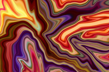 abstract colorful background with acrylic wavy liquid lines, Close up of colorful simply painting acrylic colorful wave line background perfect for wallpaper and cover.