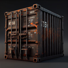 Large port rusty container - AI generated image