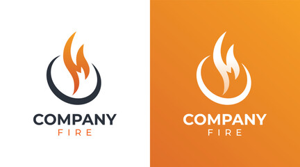 M fire logo design illustration