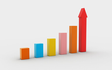 3d rendered Business graph in white background
