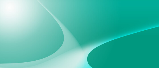 Abstract black background with green and white light lines. Variety of curves in motion fantasy. 
With copy space.