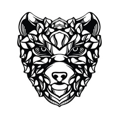 black and white tribal decorative bear pattern tattoo