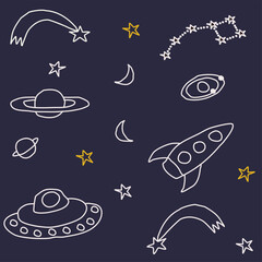 Hand drawn cosmic vector